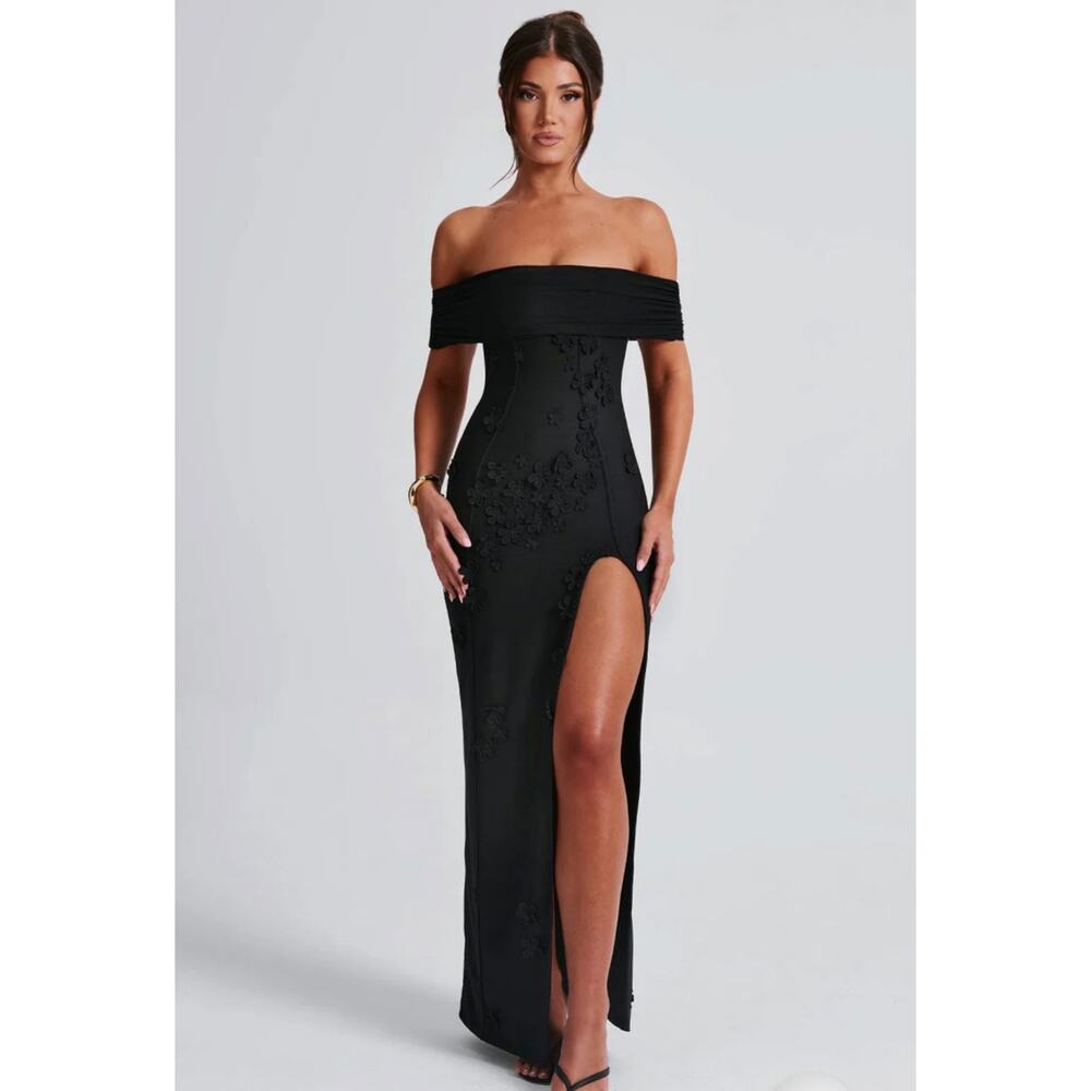 NWT Babyboo Black Floral Milani Maxi Dress Small